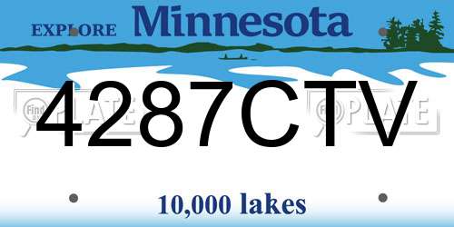4287CTV Minnesota License Plate