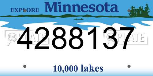 4288137 Minnesota License Plate