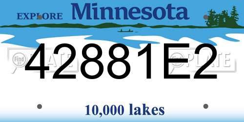 42881E2 Minnesota License Plate