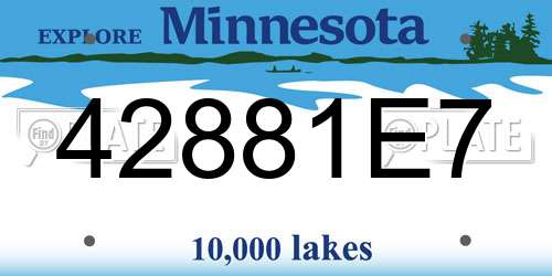 42881E7 Minnesota License Plate