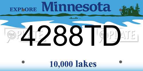 4288TD Minnesota License Plate