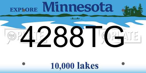 4288TG Minnesota License Plate