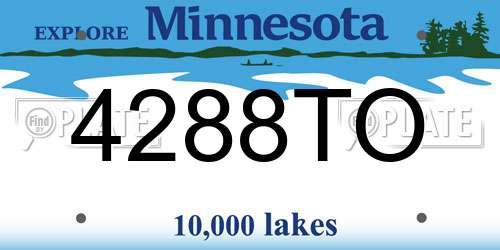 4288TO Minnesota License Plate