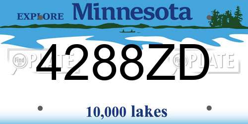 4288ZD Minnesota License Plate