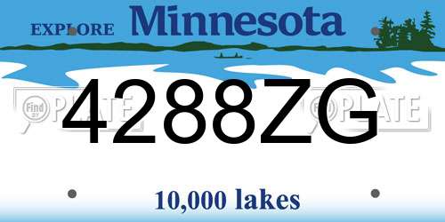 4288ZG Minnesota License Plate