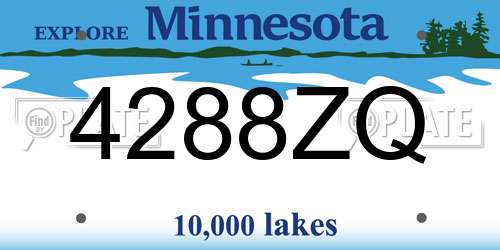 4288ZQ Minnesota License Plate