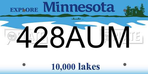428AUM Minnesota License Plate