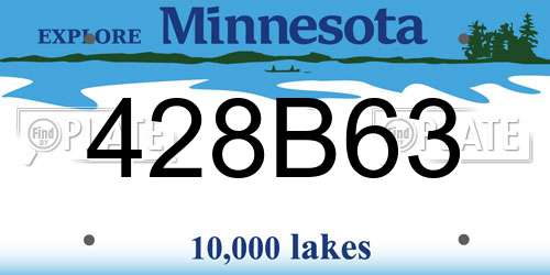 428B63 Minnesota License Plate