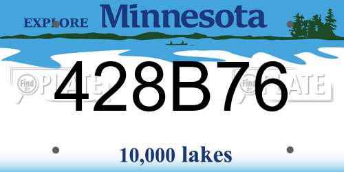 428B76 Minnesota License Plate