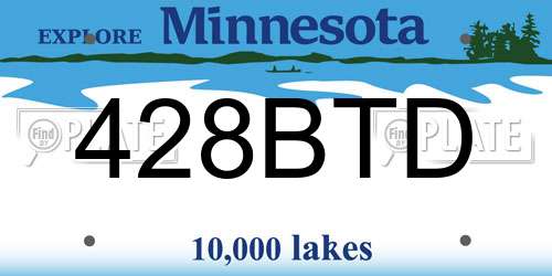 428BTD Minnesota License Plate
