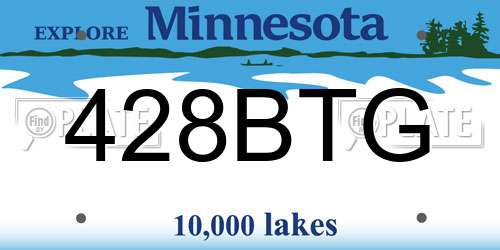 428BTG Minnesota License Plate