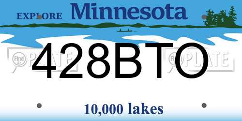 428BTO Minnesota License Plate