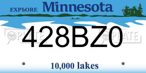 428BZ0 Minnesota License Plate