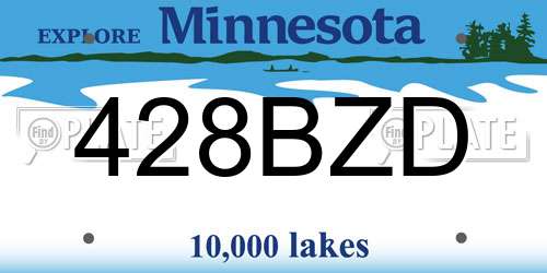428BZD Minnesota License Plate