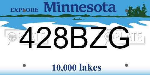 428BZG Minnesota License Plate