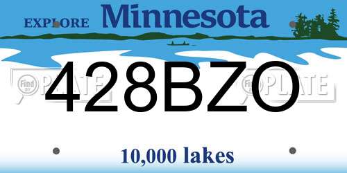 428BZO Minnesota License Plate