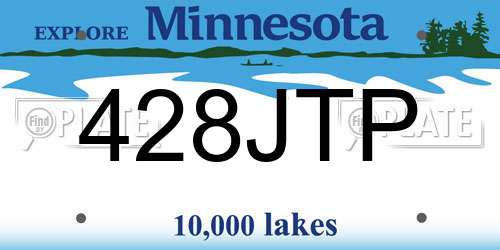 428JTP Minnesota License Plate