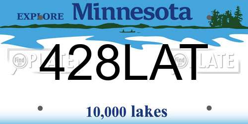428LAT Minnesota License Plate