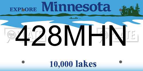 428MHN Minnesota License Plate