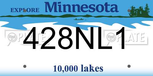428NL1 Minnesota License Plate