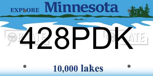 428PDK Minnesota License Plate