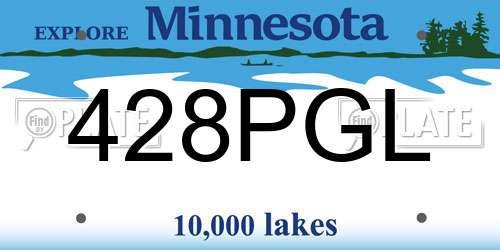 428PGL Minnesota License Plate