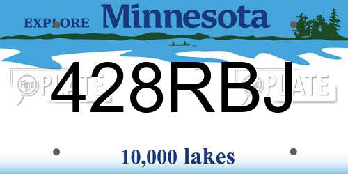 428RBJ Minnesota License Plate