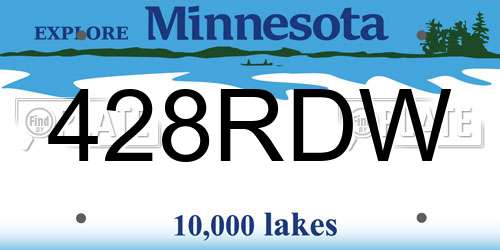 428RDW Minnesota License Plate