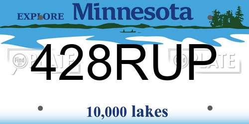 428RUP Minnesota License Plate