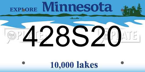 428S20 Minnesota License Plate
