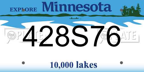 428S76 Minnesota License Plate