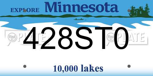 428ST0 Minnesota License Plate