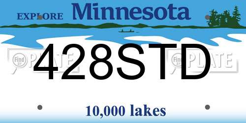 428STD Minnesota License Plate