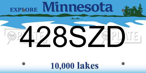 428SZD Minnesota License Plate