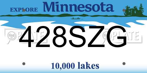 428SZG Minnesota License Plate