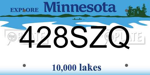 428SZQ Minnesota License Plate