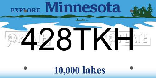 428TKH Minnesota License Plate