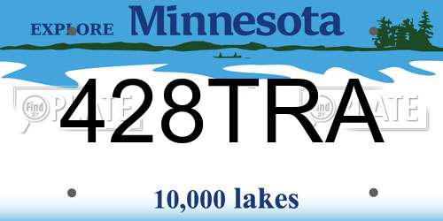 428TRA Minnesota License Plate