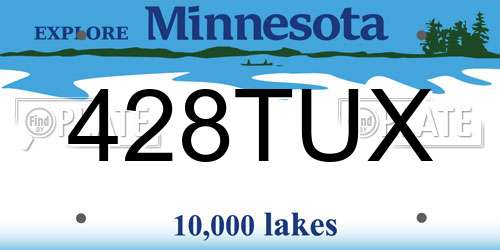 428TUX Minnesota License Plate