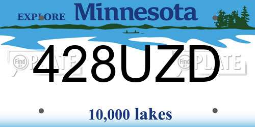 428UZD Minnesota License Plate