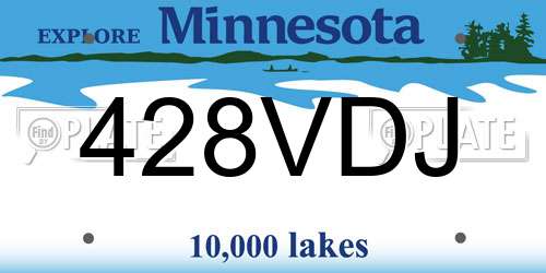 428VDJ Minnesota License Plate