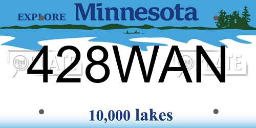 428WAN Minnesota License Plate
