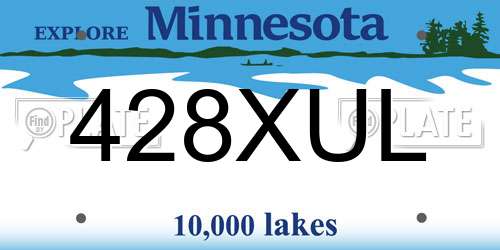 428XUL Minnesota License Plate