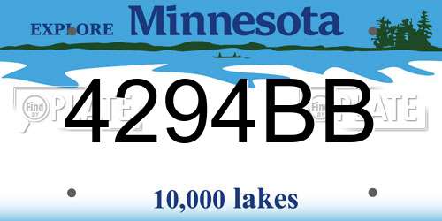 4294BB Minnesota License Plate