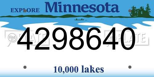 4298640 Minnesota License Plate
