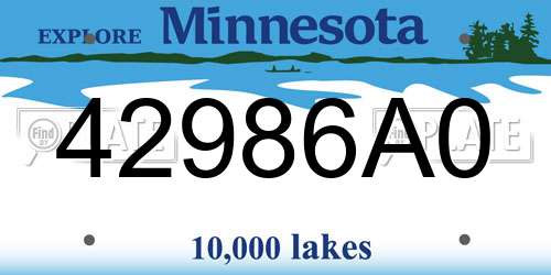 42986A0 Minnesota License Plate
