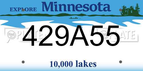 429A55 Minnesota License Plate