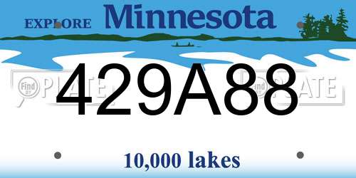 429A88 Minnesota License Plate