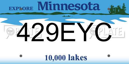 429EYC Minnesota License Plate