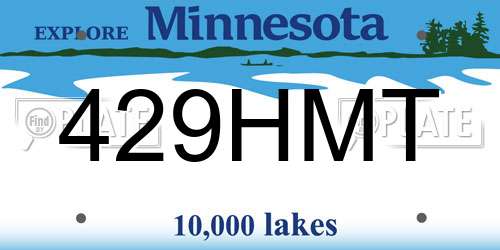 429HMT Minnesota License Plate